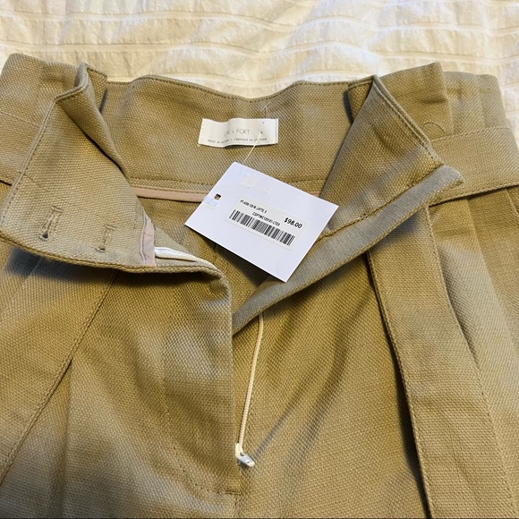 NWT OAK+FORT Beige Tie Front Trousers - Picture 4 of 5